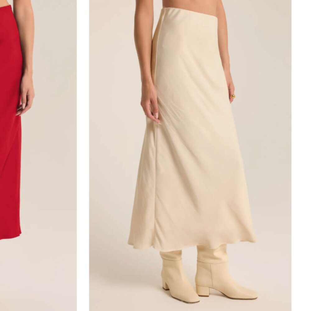 Z Supply Red and Cream Midi Skirts